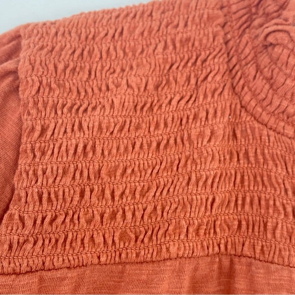 KNOX Rose Womens Henley Blouse Orange Short Sleeve V-Neck Button Up Size L - Picture 6 of 11